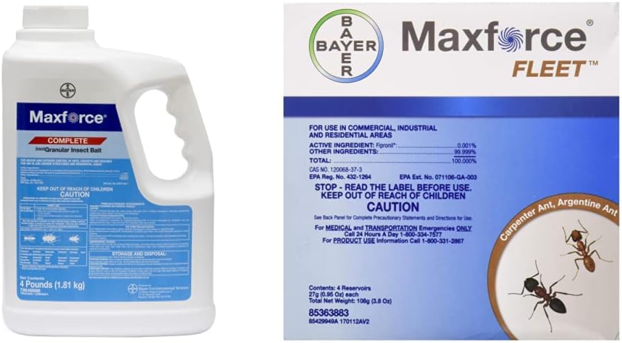 Bayer Maxforce Complete Granular Insect Bait (4lbs) and Max Force Fleet Ant Gel
