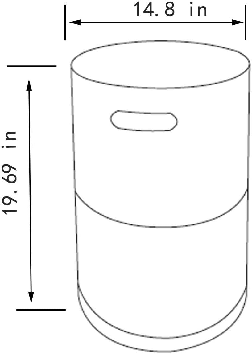 Propane Tank Cover, Outdoor Fire Pit Cover Holder for 20 lb Tank for Dining or Party, Gray Round Steel Hideaway Storage for Gas Fire Pits & Patio, Firepit for Outside, Garden, Yard, Only Table