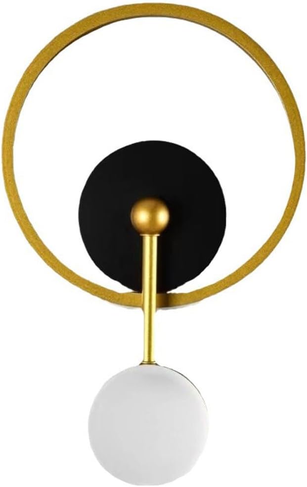 LED Hardware Geometric Semi-Flush Mount Wall Lamp, 12W Indoor Wall Lights, Bedroom Bedside Wall-Mounted Sconces, Living Room Hallway Wall Lighting Fixture