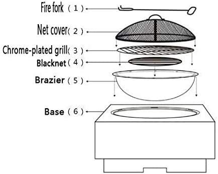 Fire Pits Outdoor Wood Burning Fire Pit Tables for Outside Patio,BBQ Grill Fire, Wood Burning with Heat-Resistant Coating,Steel Frame with Cover BBQ Cooking for Outside Camping Backyar