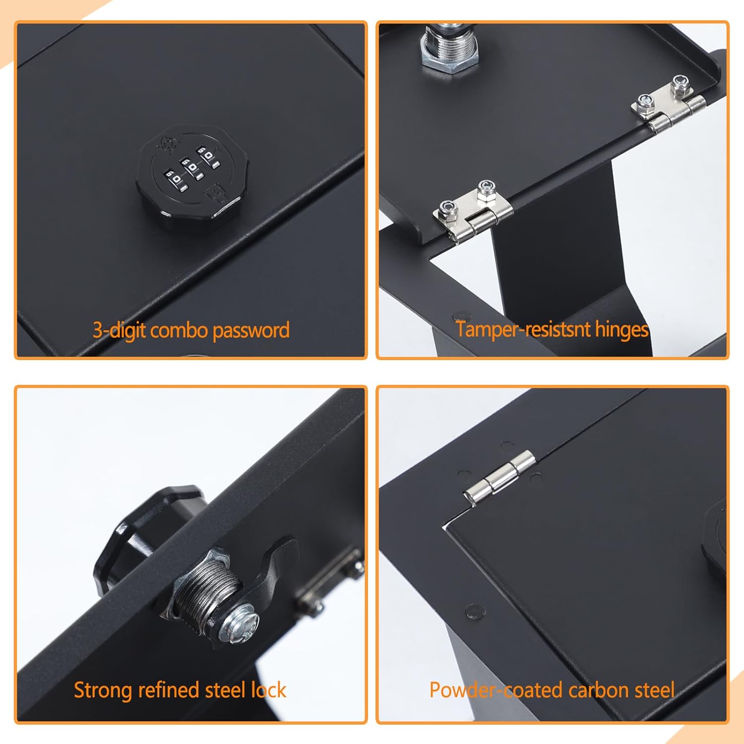 Aunginsy Center Console Lock Safe Vault Armrest Storage Compatible with Nissan Frontier 2022-2025 Center Console Lock Box Armrest Security Organizer Tray with 3 Digit Combo Password Insert Accessories