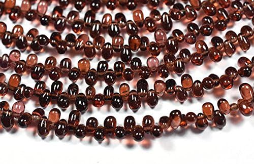 3 Strands AA 8.5 Inch 5-6mm Vivid Pyrope Red Garnet Smooth Tear Drops Beads Strand