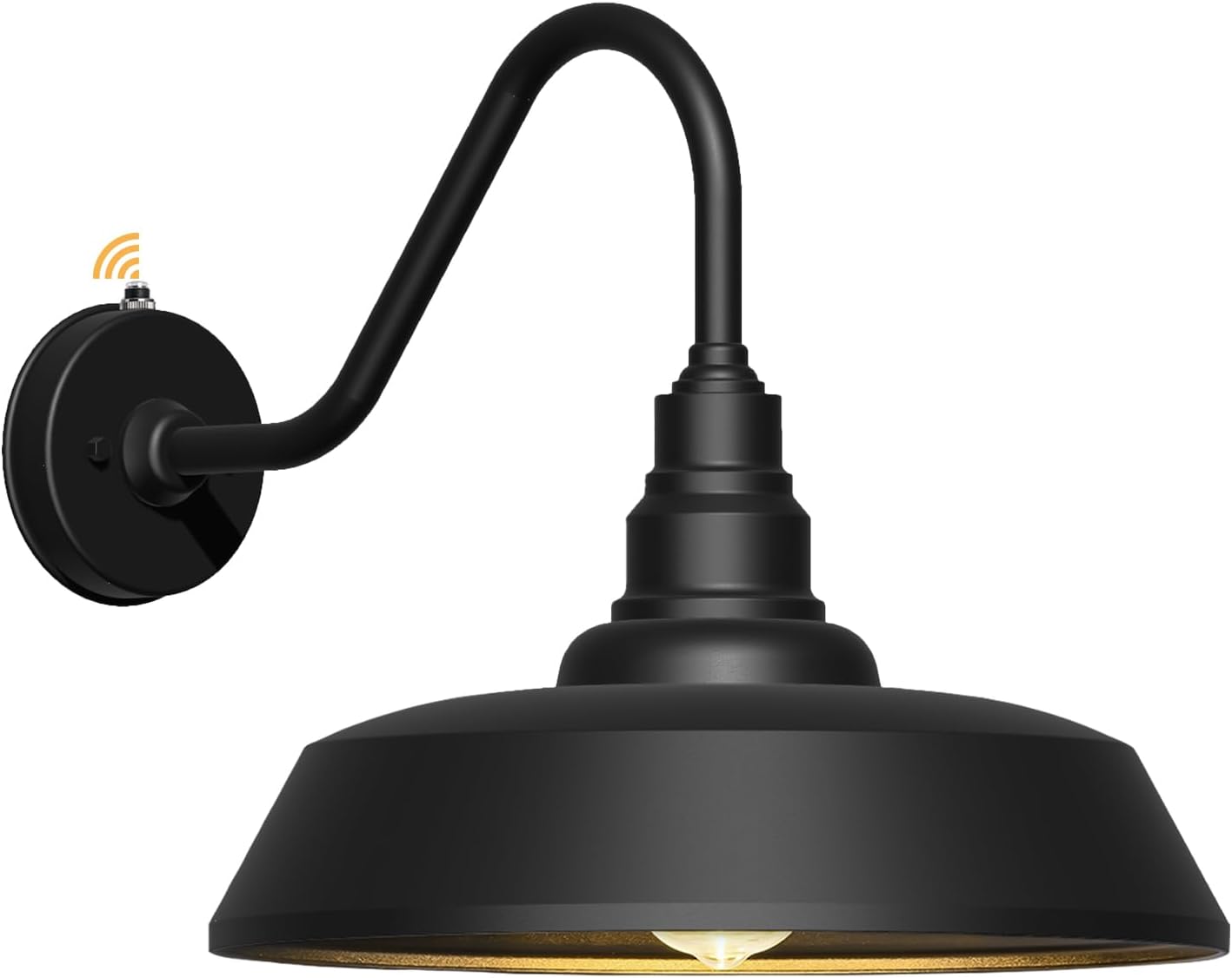 18 Inch Large Outdoor Gooseneck Barn Light, Waterproof and Rust-Resistant Dusk to Dawn Barn Light for Patio, Porch, Farmhouse, Gooseneck Lighting…