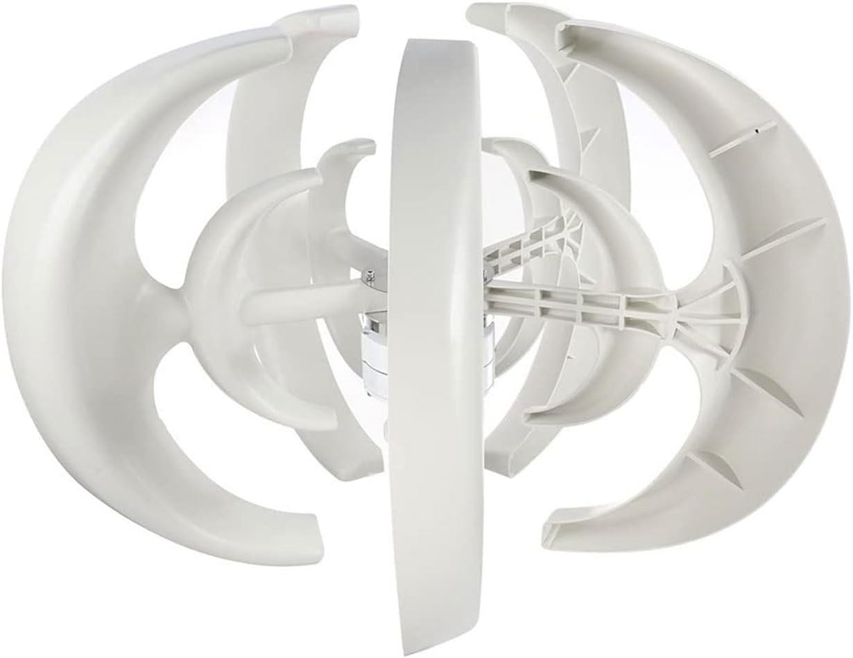 5 Blades 800W 12V/ 24V Vertical Axis Wind Turbines with Controller, Lantern Wind Generator Kit Low Wind Speed Starting Three-Phase AC Permanent Magnet Generator (12, Volts)