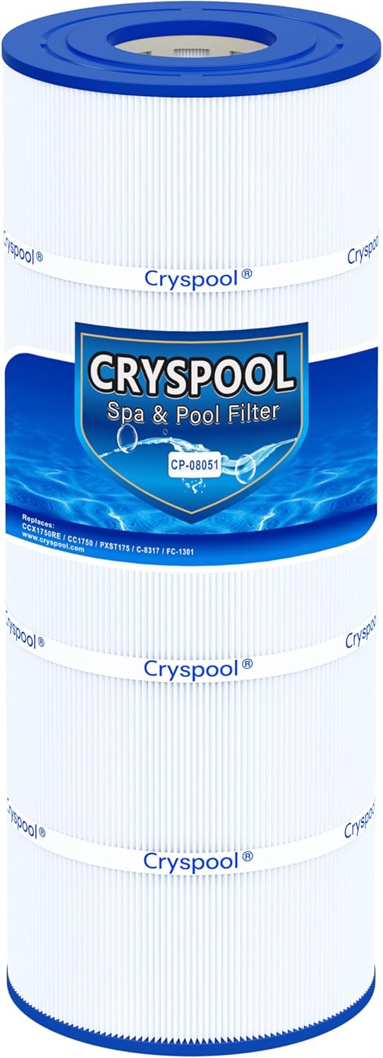 Cryspool® 08051 Filter Compatible with XStream CC1750, CCX1750RE, PXST175, C-8317, FC-1301, 175 Sq. Ft Pool Filter Cartridge, 1 Pack