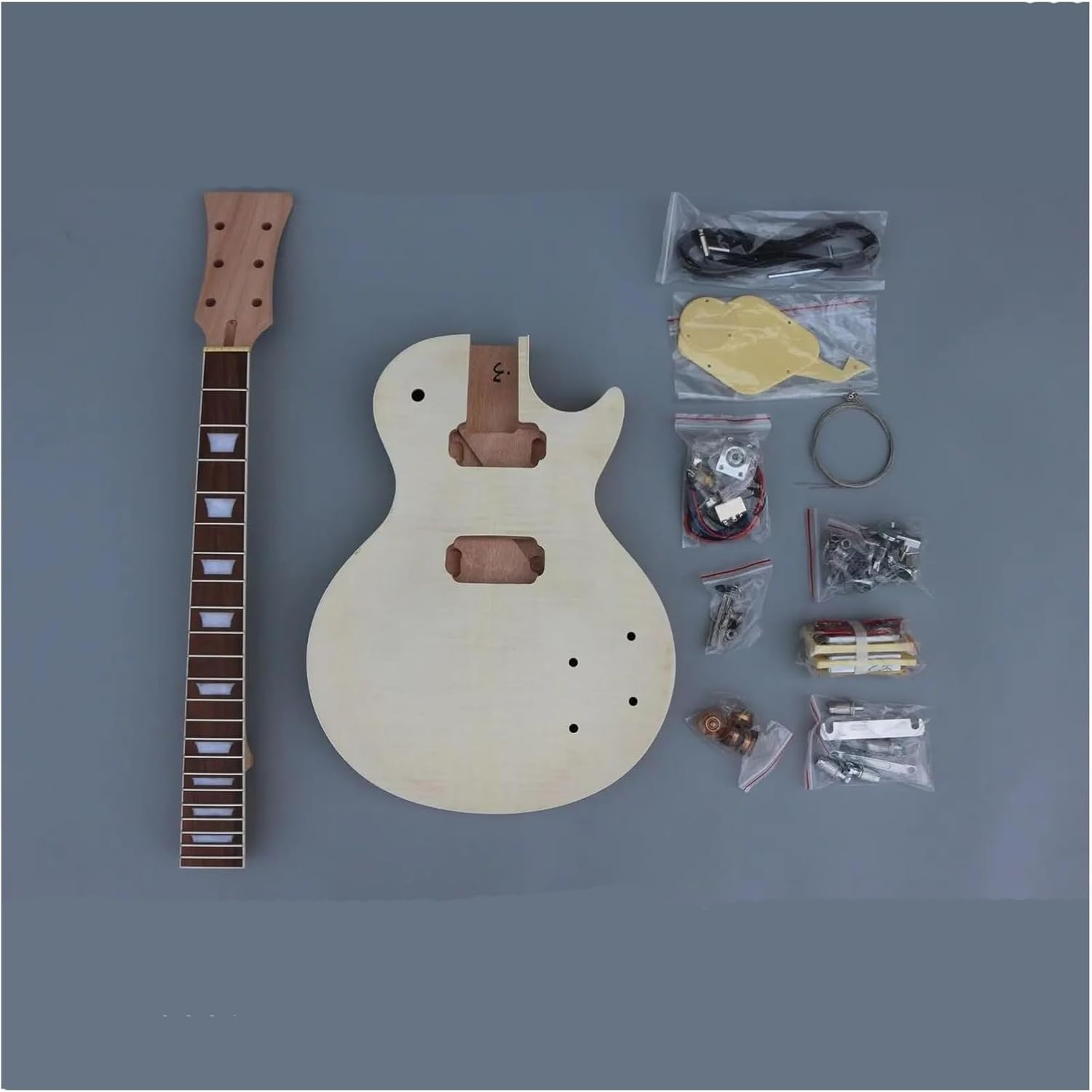 Guitar Body Guitar Replacement Parts Unfinished Electric Guitar Kit Guitar Body & Neck 22 Fret Rosewood Fretboard