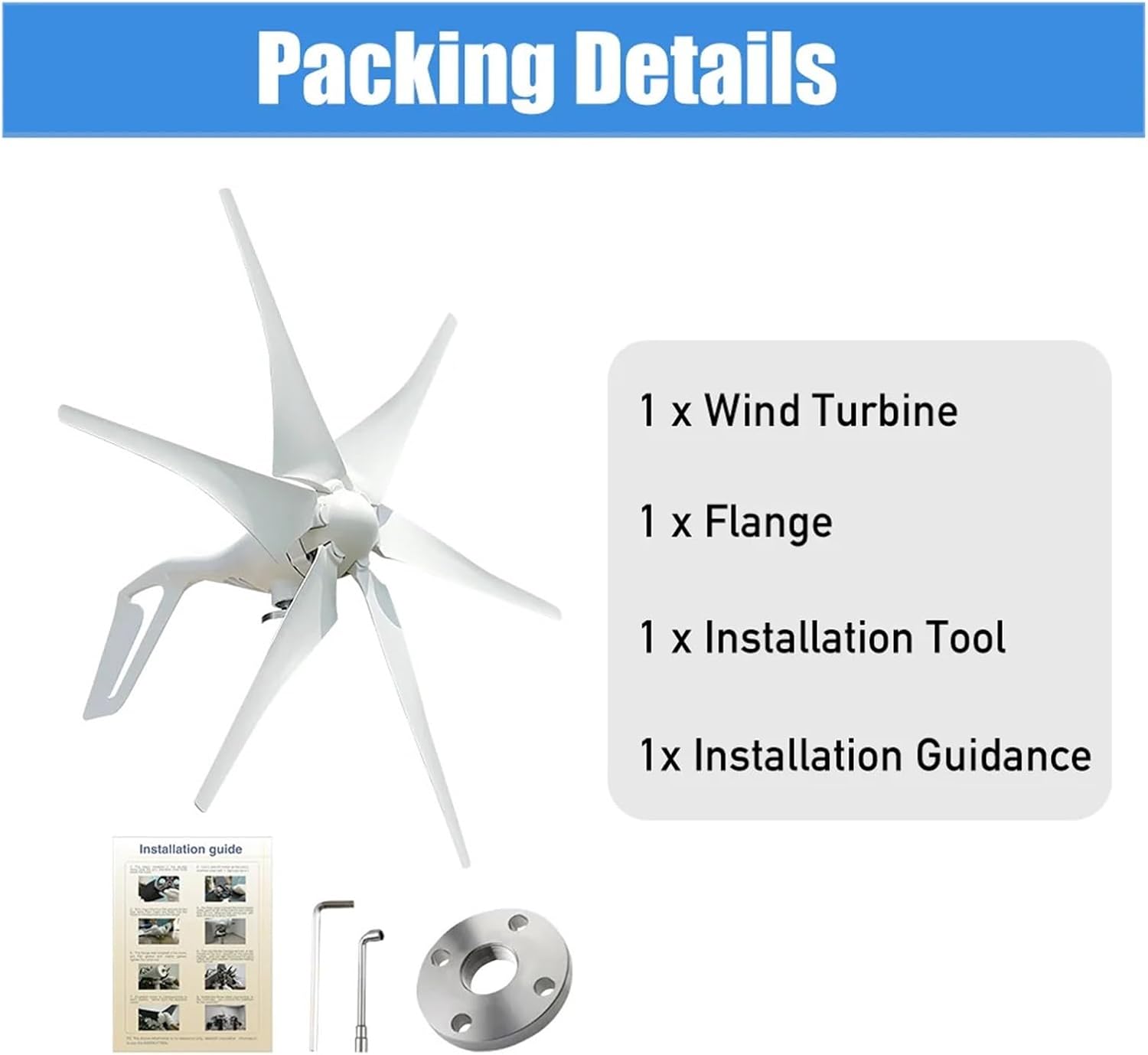 2000W Wind Turbine Windmill Wind Generator for Home Engine-Generator Water Turbine Household Power Supply System Low Starting Speed for Home(with Hybrid Charger,48V)