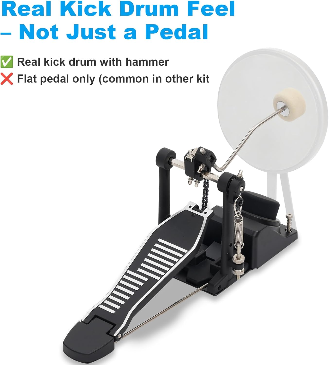 Electric Drum Set with Kick Hammer Pedal, Electronic Drum Kit for Kids Adult Beginner with 150 Sounds, 10