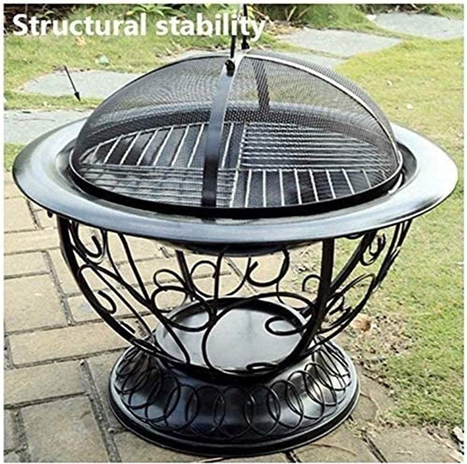 Fire Pits,BBQ Grill Outdoor Fire Pit Accessories Wild Travel Wood Burning and Camping Picnic Stove Bonfire with Barbecue