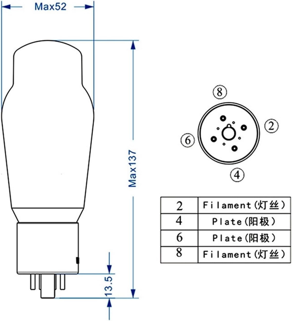 Vacuum Tube Rectifier 5U4G Vacuum Tube Replace 5Z3P GZ34 274B Tubes Precision Pairing Used for Audio Amplifier(5u4g 2pcs)
