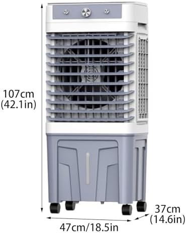 Evaporative Air Cooler, Fast Cooling Fan with Water Tank and Timer, 3 Speeds Portable Air Conditioners for Room Office Factory(47 * 37 * 107cm)