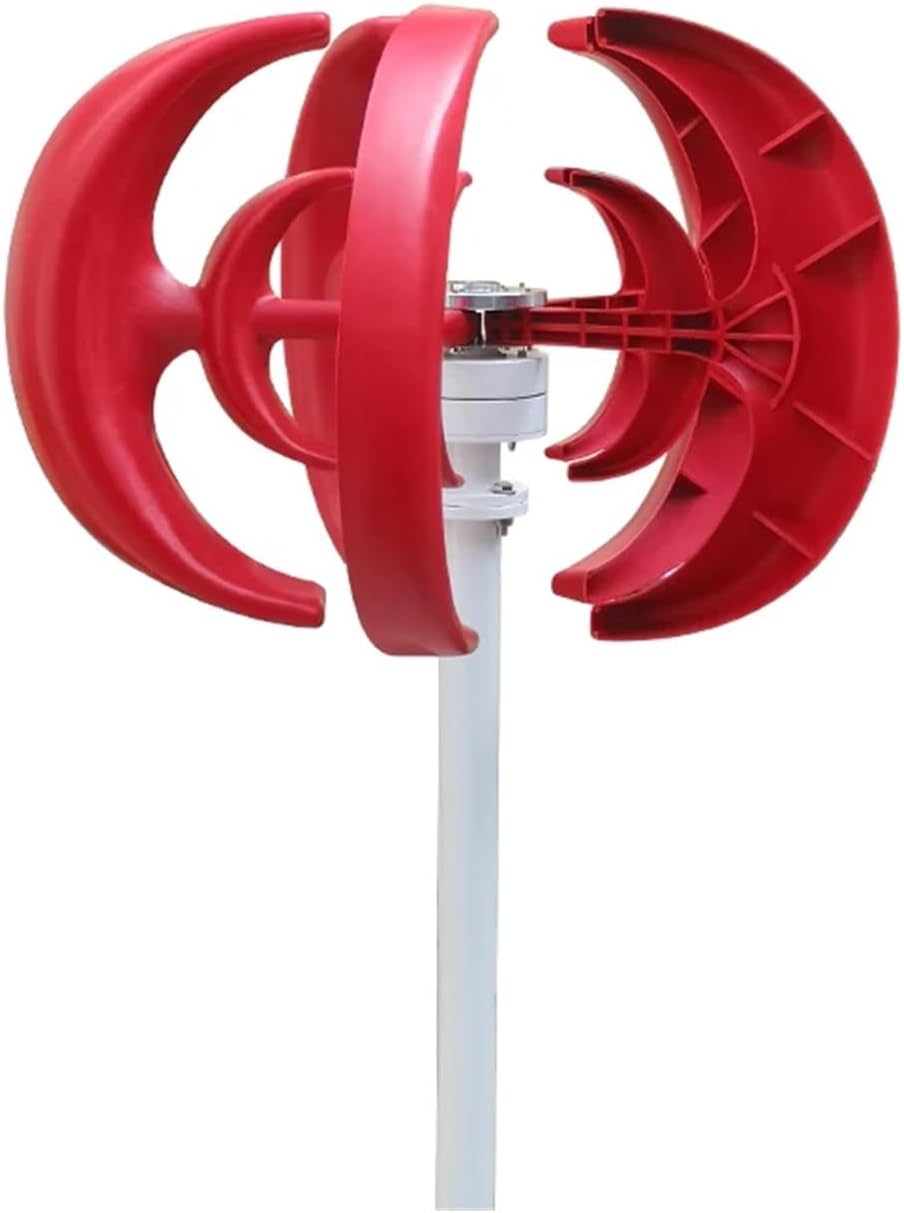 Wind Turbine, 3000W Vertical Wind Turbine with Free Charging Controller Yacht Farm Household Farm(Rojo,12V)