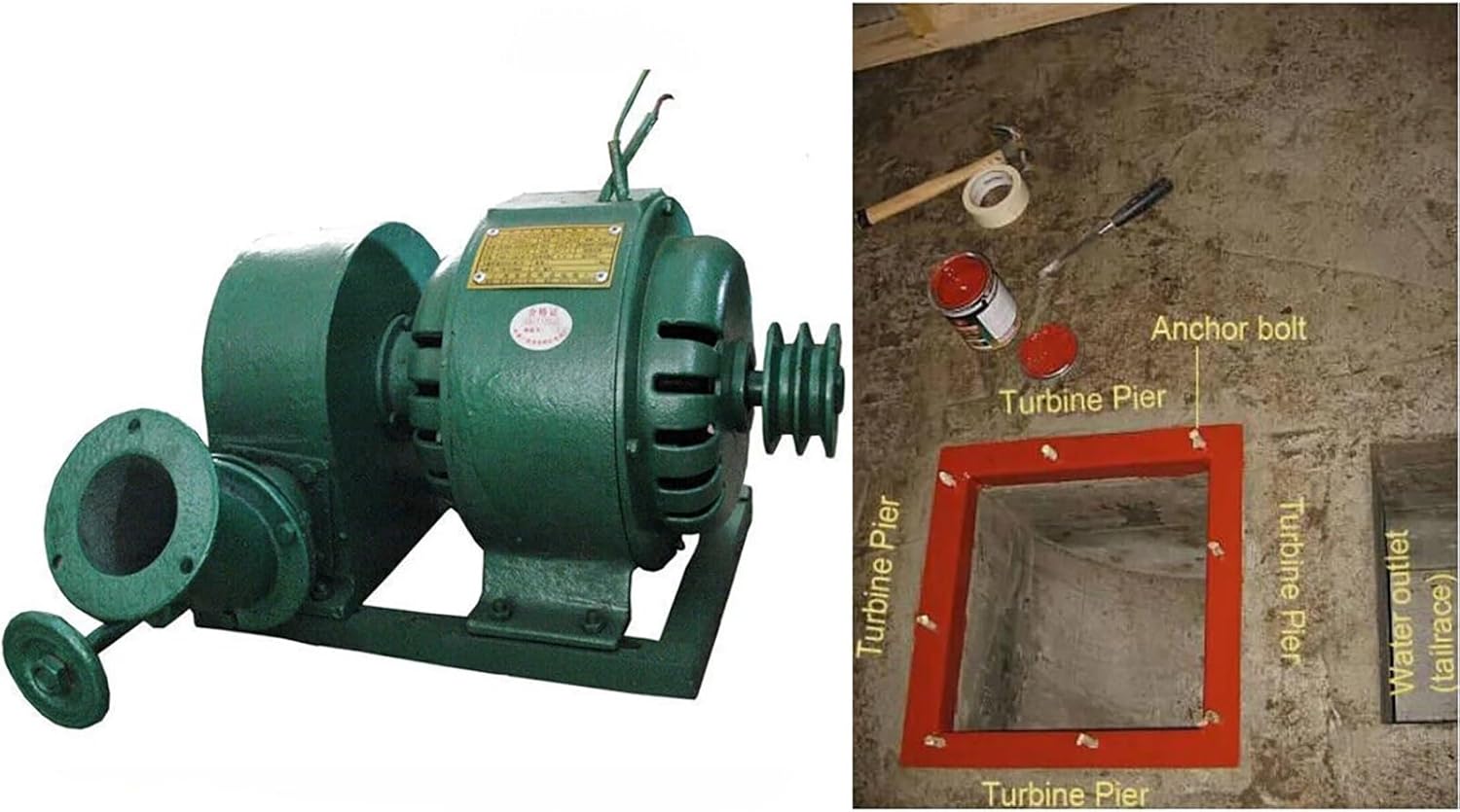 1KW to 5KW Dual Power Hydroelectric Generator Aluminum Alloy Water Turbine 1000W-5000W - For Off-Grid Home Use(5KW)