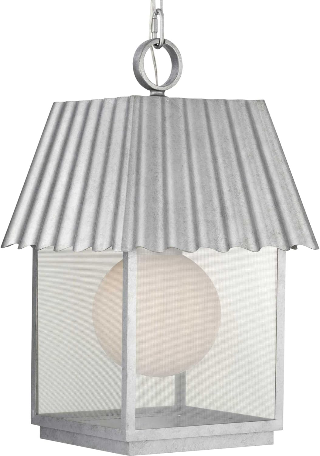 Point Dume® by Jeffrey Alan Marks for Progress Lighting Hook Pond Galvanized Finish Outdoor Hanging Lantern (P550117-141)