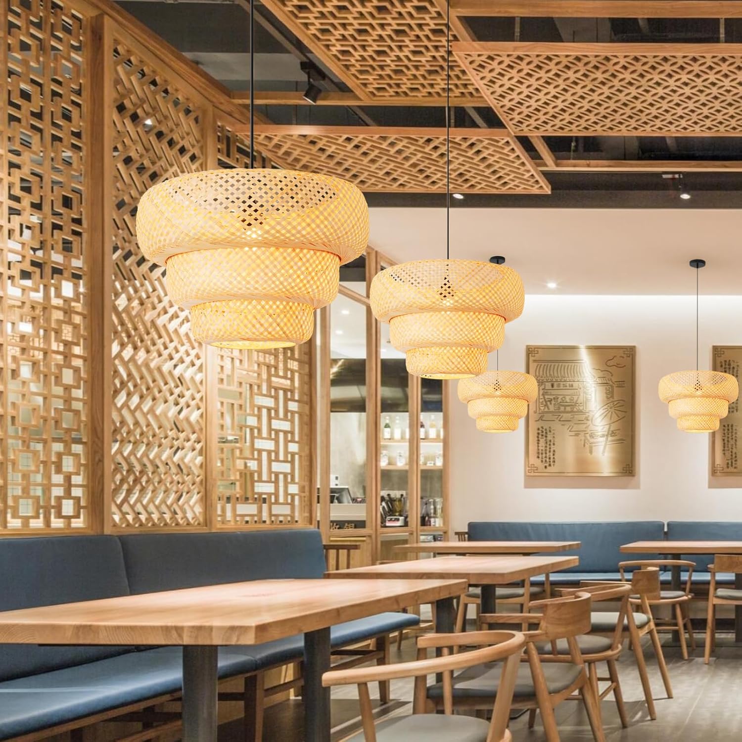 Bamboo Pendant Light,18.5