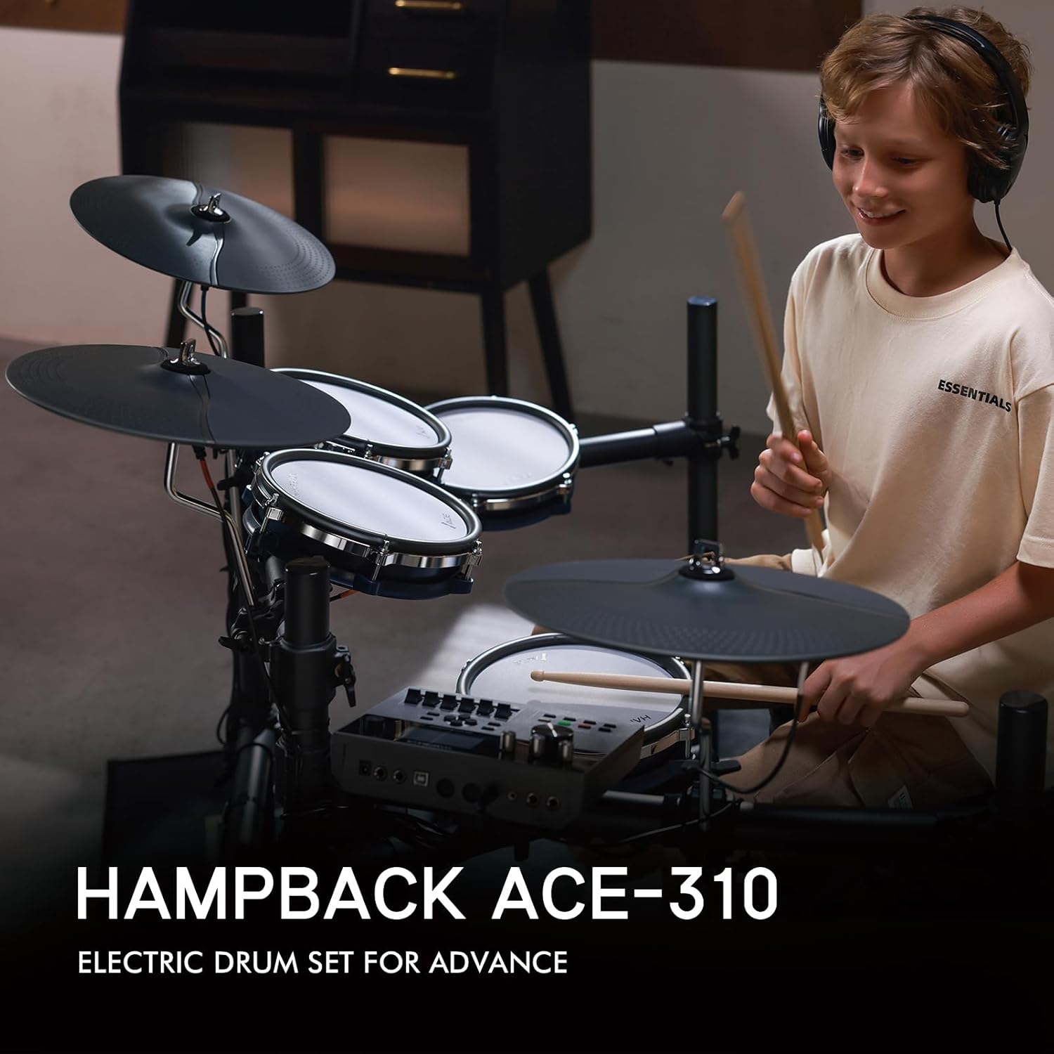 ACE-310 Electric Drum Set with 8'' Drum Pads, 12'' Cymbals with Choke, 5