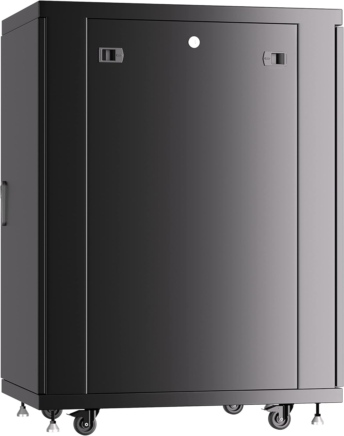 Sysracks 22U Server Cabinet 39-inch deep Server Rack Locking Network Cabinet with Thermocontroller, LCD-Screen, 4 Fans, Power Strip, Shelf, Wheels, Dust-Tight Cable Entries and Other Accessories