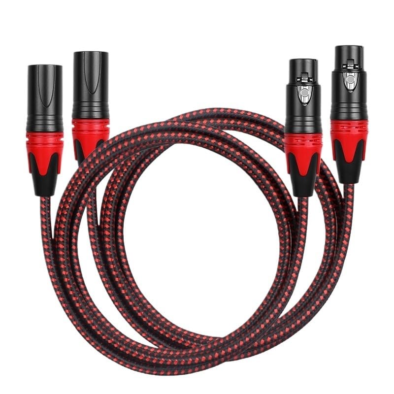 XLR Cable Male to Female 3-pin Balanced Microphone Audio Cable for MICR Mixers Studio Podcasts Amplifier Camera Camera(Pack of 2,1.5m)