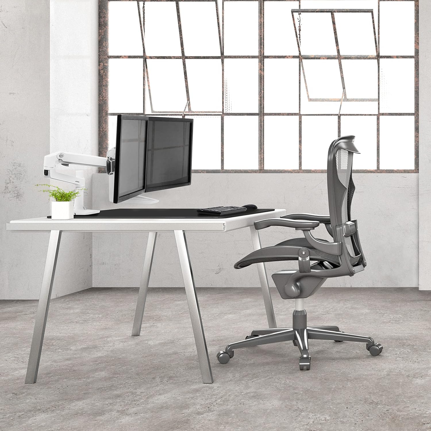 Ergotron – LX Dual Direct Monitor Arm, VESA Desk Mount – for 2 Monitors Up to 25 Inches, 2 to 11 lbs Each – White