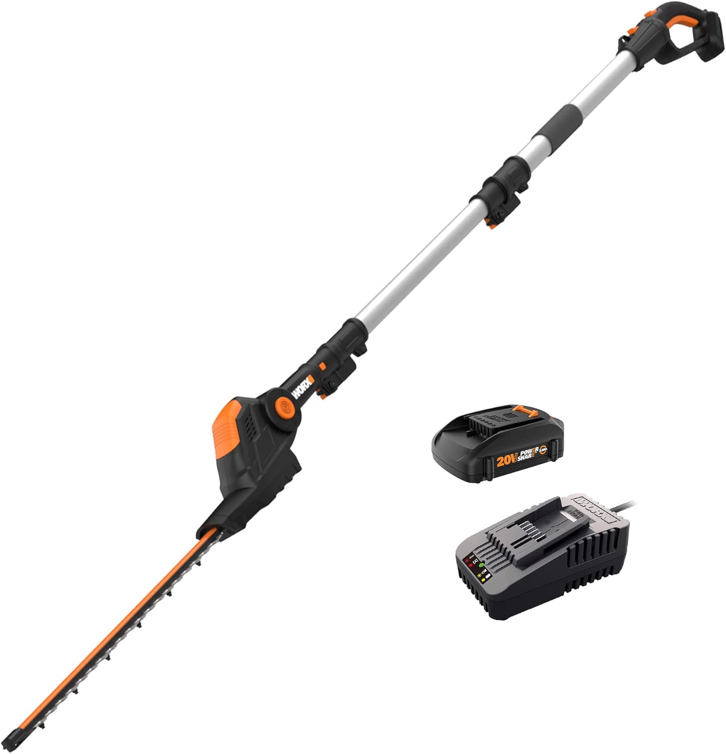 WORX WG252 20V 2-in-1 Attachment Capable Hedge Trimmer