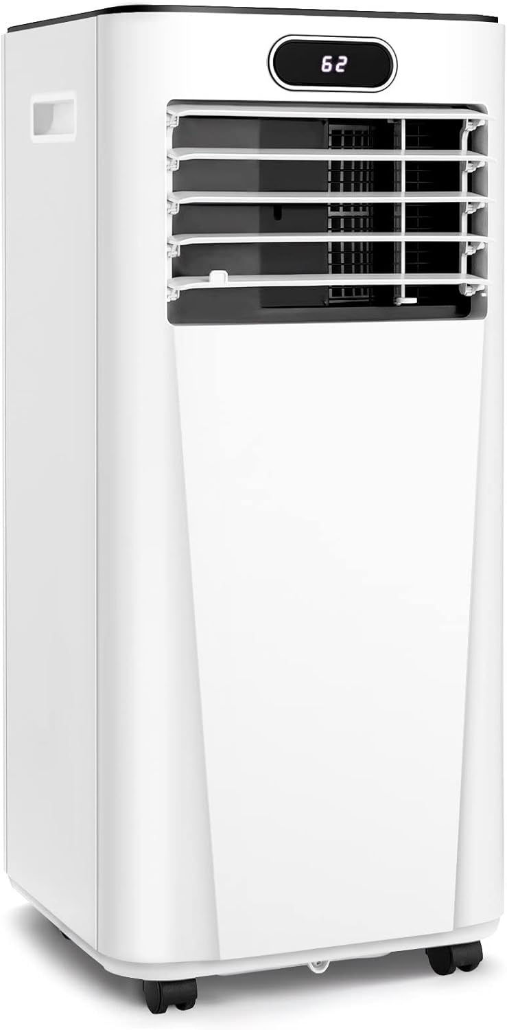LDAILY 8000 BTU Portable Air Conditioner, 3-in-1 Air Cooler w/Fan & Dehumidifier Mode, Quiet AC Unit w/ 2 Fan Speeds & 24H Timer, 230 Sq. Ft Coverage, Remote Control (8000 BTU, White)