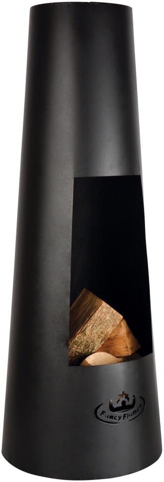 Esschert Design FF214 Modern Metal Chiminea, Black