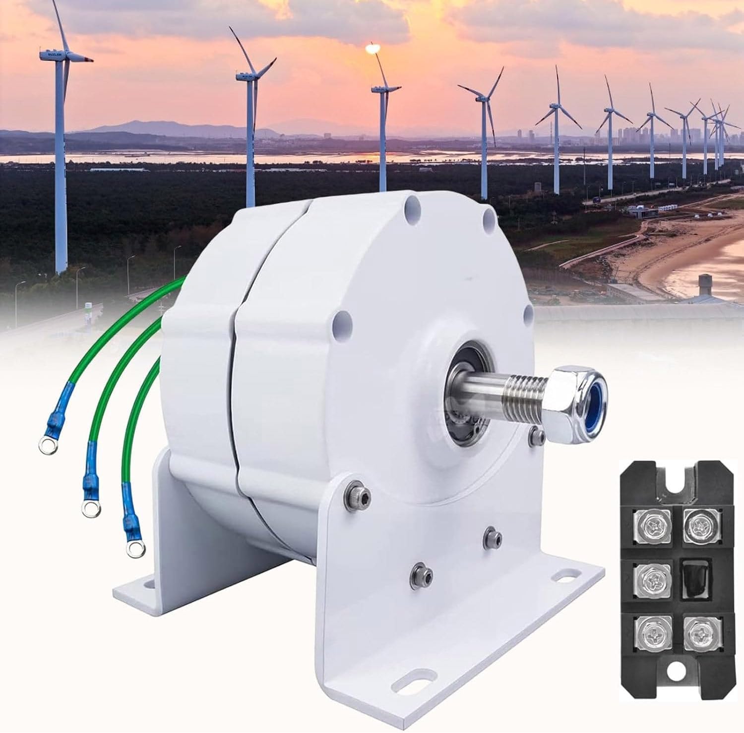 3000W 5000W 6000W 8000W 9000W 10000W Permanent Magnet Generator 12V 24V 48V Wind Turbine Generator Windmill Exercise Bike Hydro Turbine Electric Motor DIY Your Own Horizontal Wind Turbine,24V-10000W