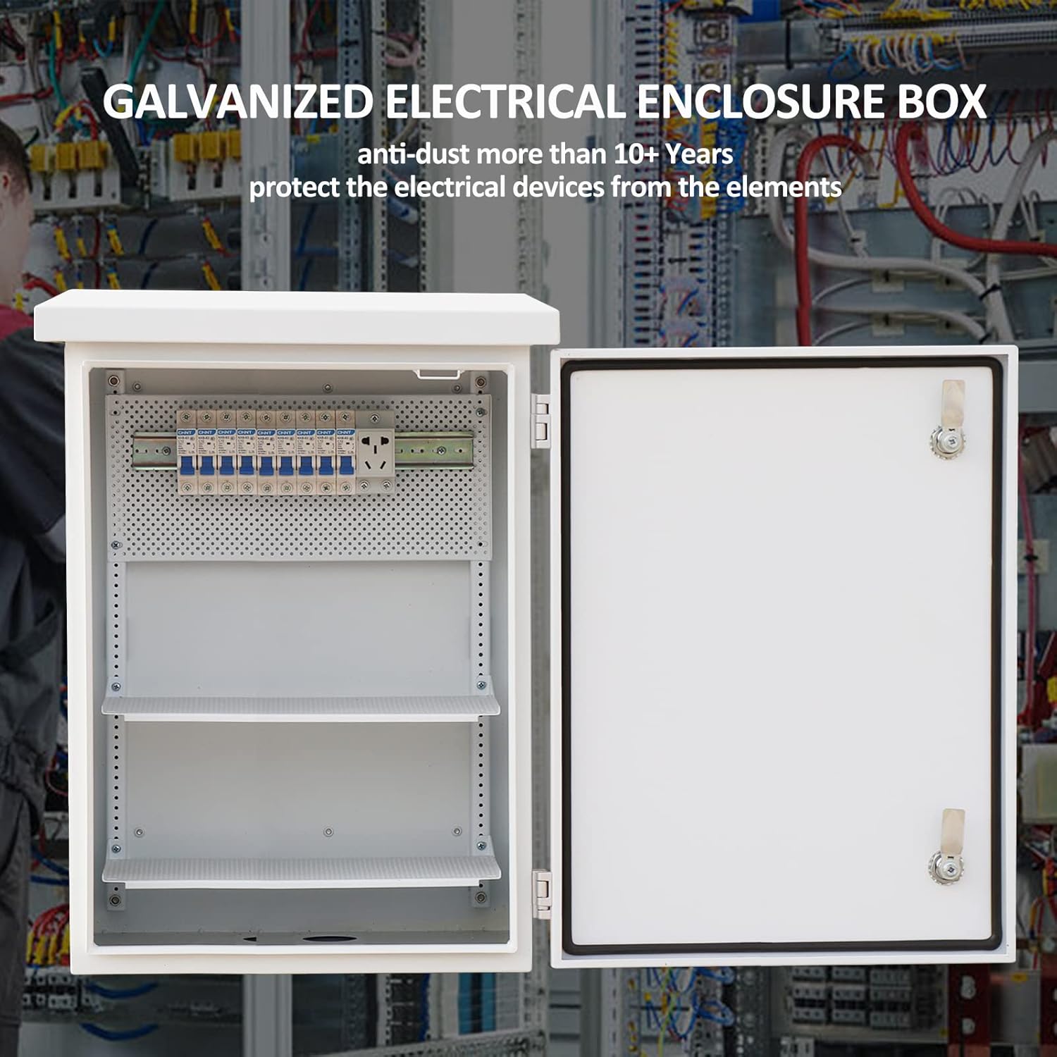 Nema Enclosure Outdoor,Waterproof Enclosure - IP Waterproof Electrical Box,Nema Electrical Enclosure Box, Metal Galvanized Electrical Enclosure (24x20x12”)