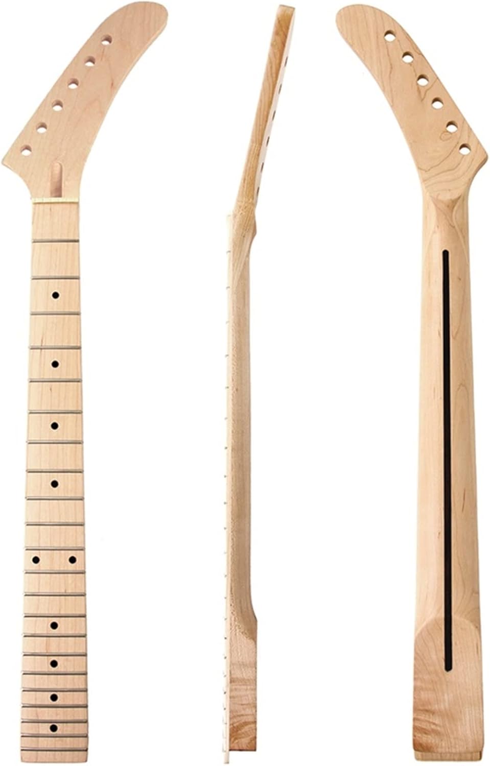 Banana Guitar Neck Maple Fingerboard 22 Frets Electric Guitar Neck Replacement Dot Inlay Matt Unfinished Guitar Neck (Color : 02)