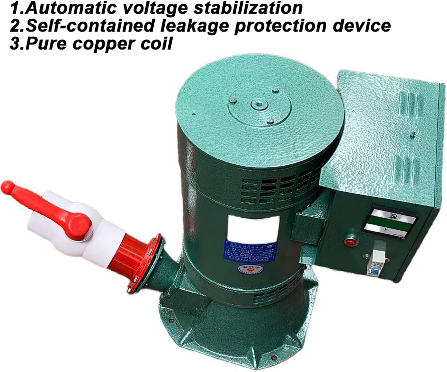 5000W High Power Hydroelectric Generator Single-Phase 220V / Three-Phase 400V Water Turbine Generator with Automatic Voltage Stabilization and Leakage Protection for Home, Outdoor,5kw,220V