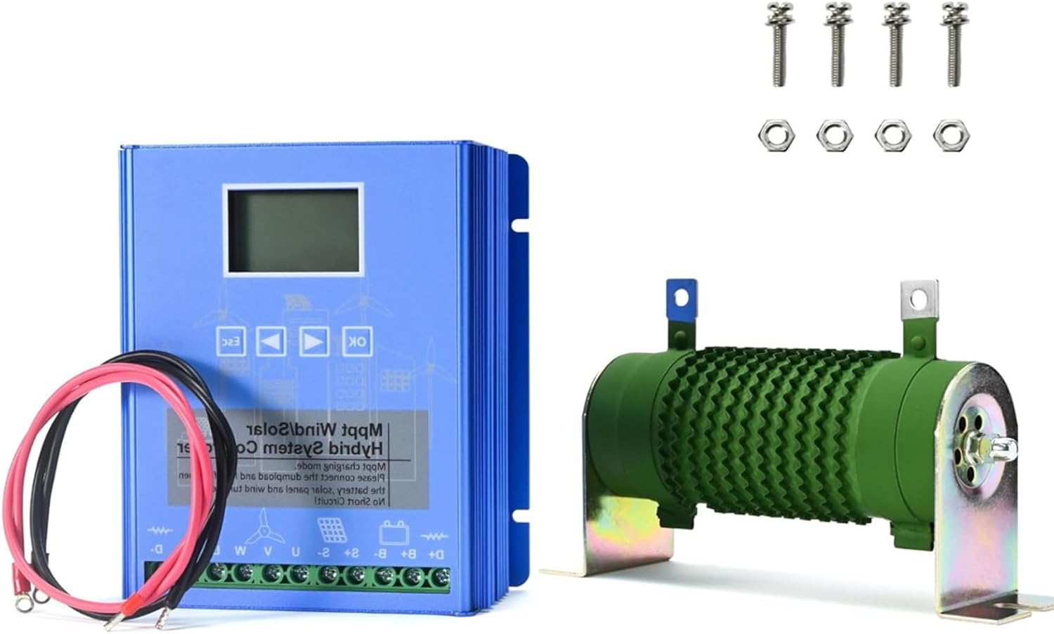 New Upgraded Wind Solar Hybrid Charge Controller, 4800W Wind Solar Hybrid Charge Controller 12V/24V/48V Auto Switch Regulator for Wind Turbine Generator Charger ,24V