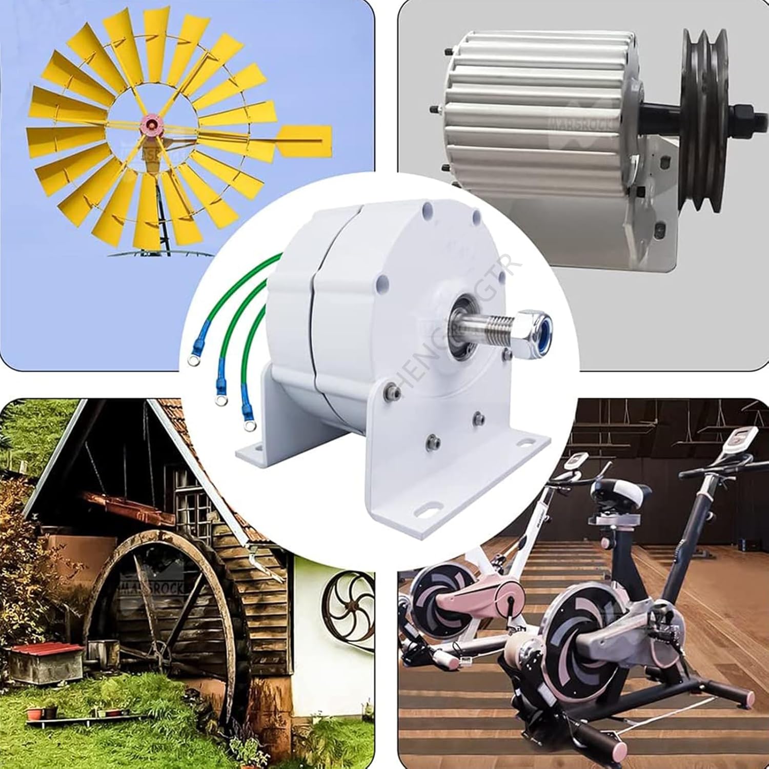 Low Speed 6000W Permanent Magnet AC Alternators 450 RPM 12V 24V 48V 3 Phase Gearless for Vertical Or Horizontal Wind Turbine Wind Generator