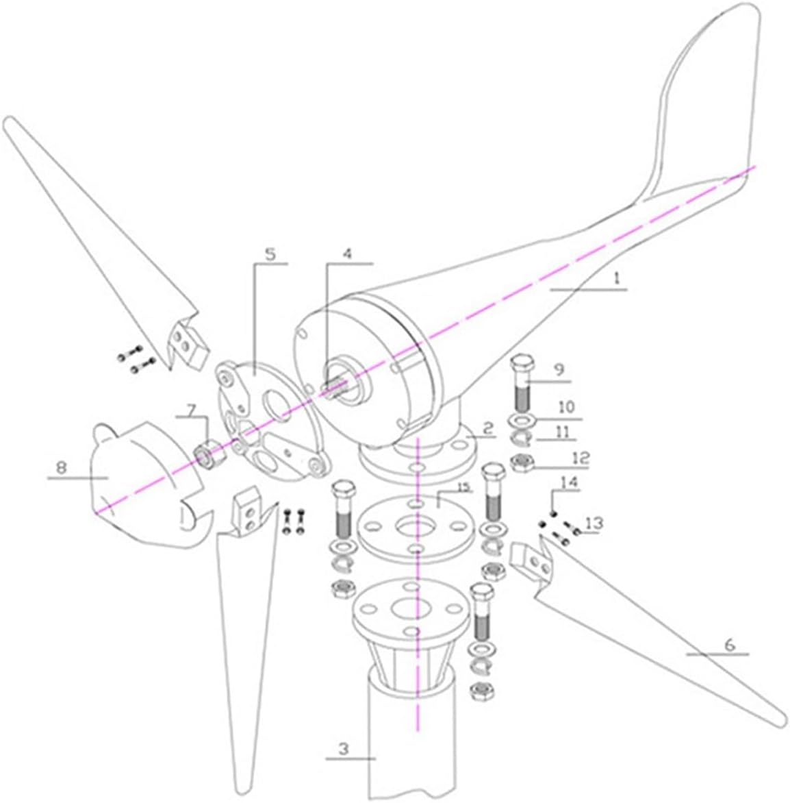 Wind Generator, 100W-300W 12V 24V Wind Generator for Wind-Solar Hybrid Streetlights, Small Red Solar,Wind Turbines(100W)
