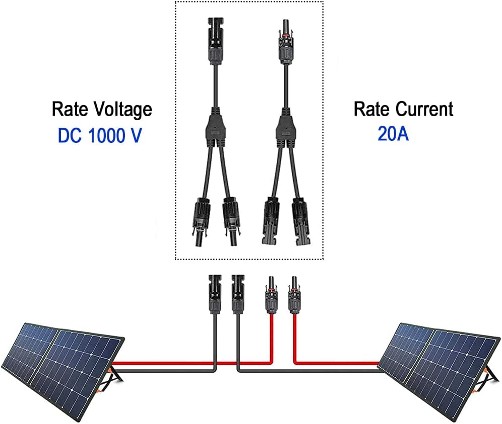 1000W PWM Wind Solar Hybrid Charge Controller + 10FT 10AWG Solar Panel Extension Cable + Y Branch Connector + 10 Pairs M-C-4 Cable Connectors Kit