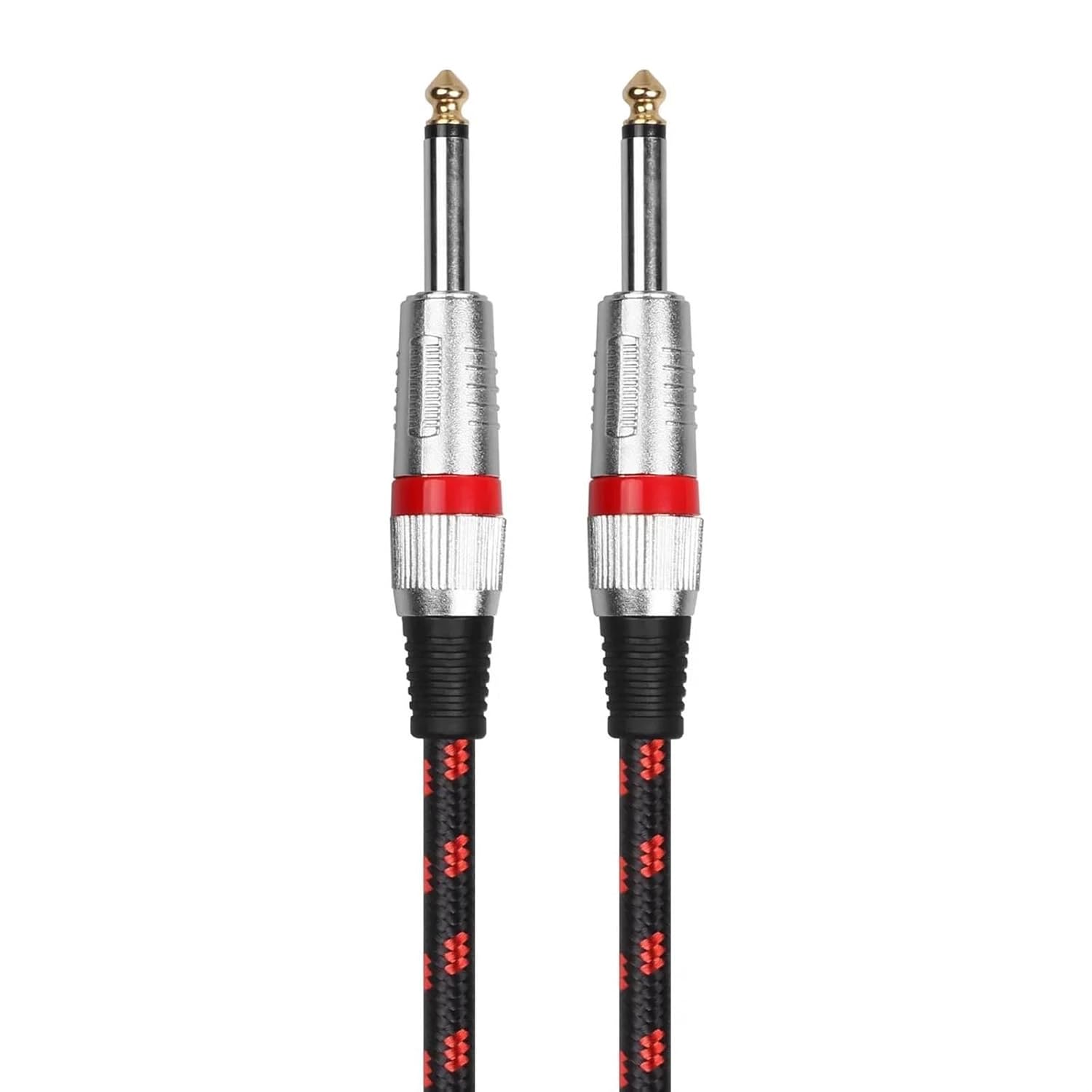 Pro Audio Cable Guitar Cable 6.35 Mono 6.5mm to 6.5mm Cable 6.35mm Instrument Cable for Bass Mixer Amp Speaker(Red,10m)