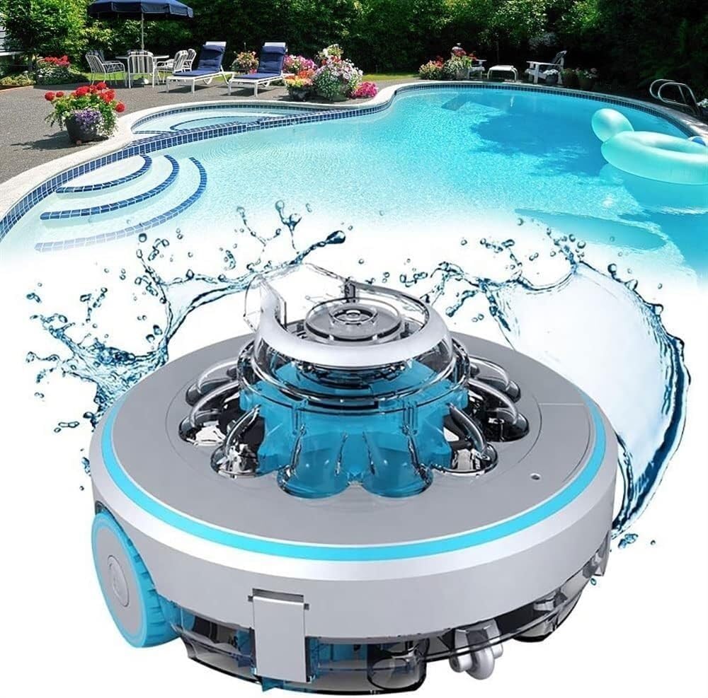 Cordless Robotic Pool Cleaner, Automatic Pool Vacuum with Dual-Drive Motors, 60-80 Min Runtime, Smart Navigation, Low-Battery Self Parking, Ideal for Above Ground Pools
