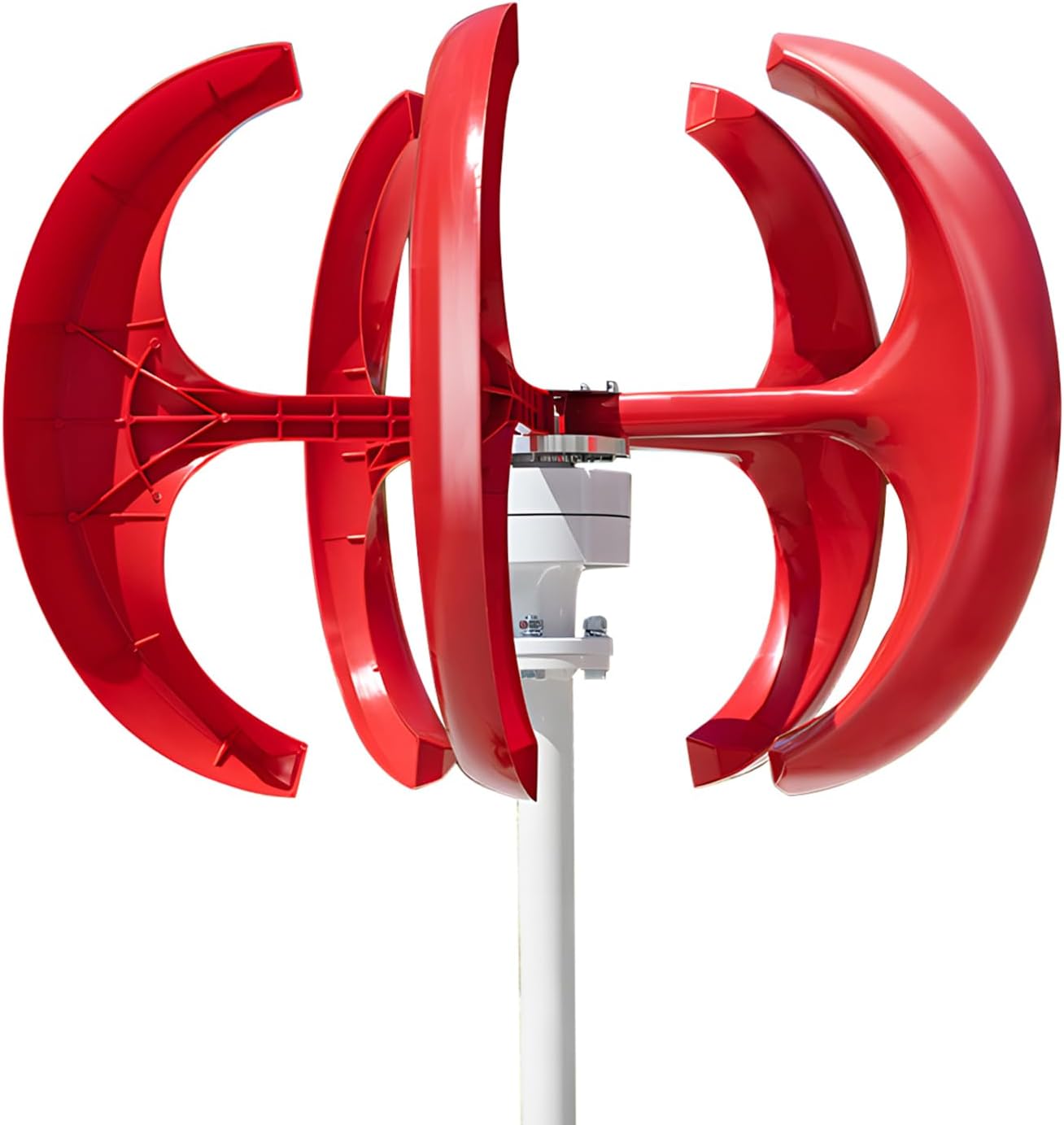 1000W 12V/24V Wind Turbines Generator, 5 Blades Lantern Wind Turbines Generator Kit for Home, and Streetlight Use, Electromagnetic Electricity Producer Equipment (Red)