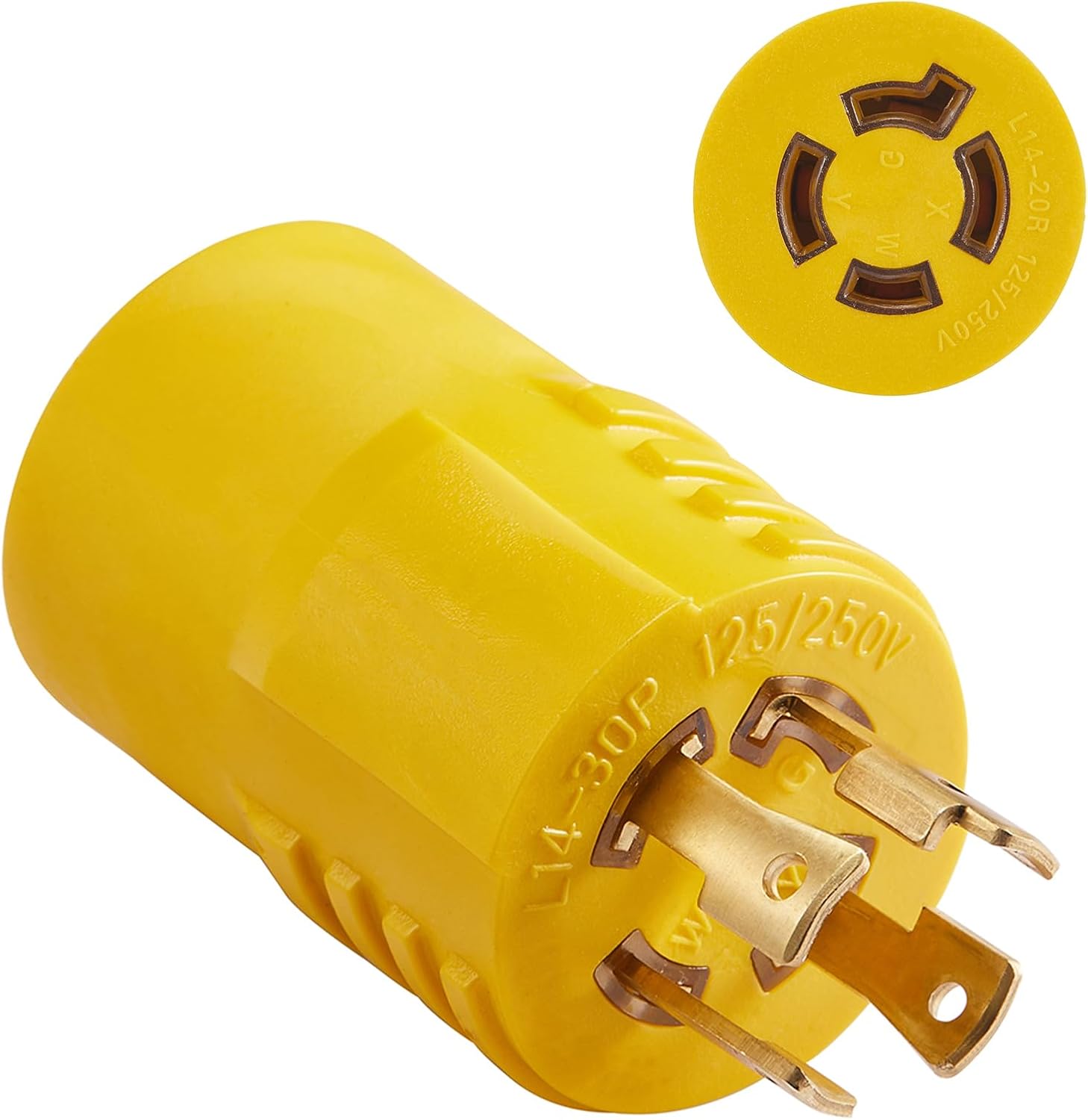 10 FT NEMA 14-50P to L14-30R Generator Transfer Switch Adapter Cord and Generator Adapter NEMA L14-30P to L14-20R