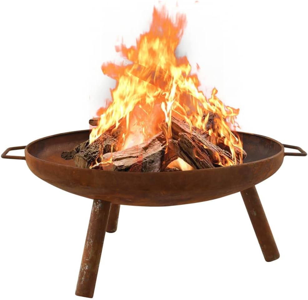 Fire Pit for Outside Outdoor Wood Burning Small Bonfire Pit Steel Firepit Bowl for Patio Camping Backyard Deck Picnic Porch,Fire Pit 27.6