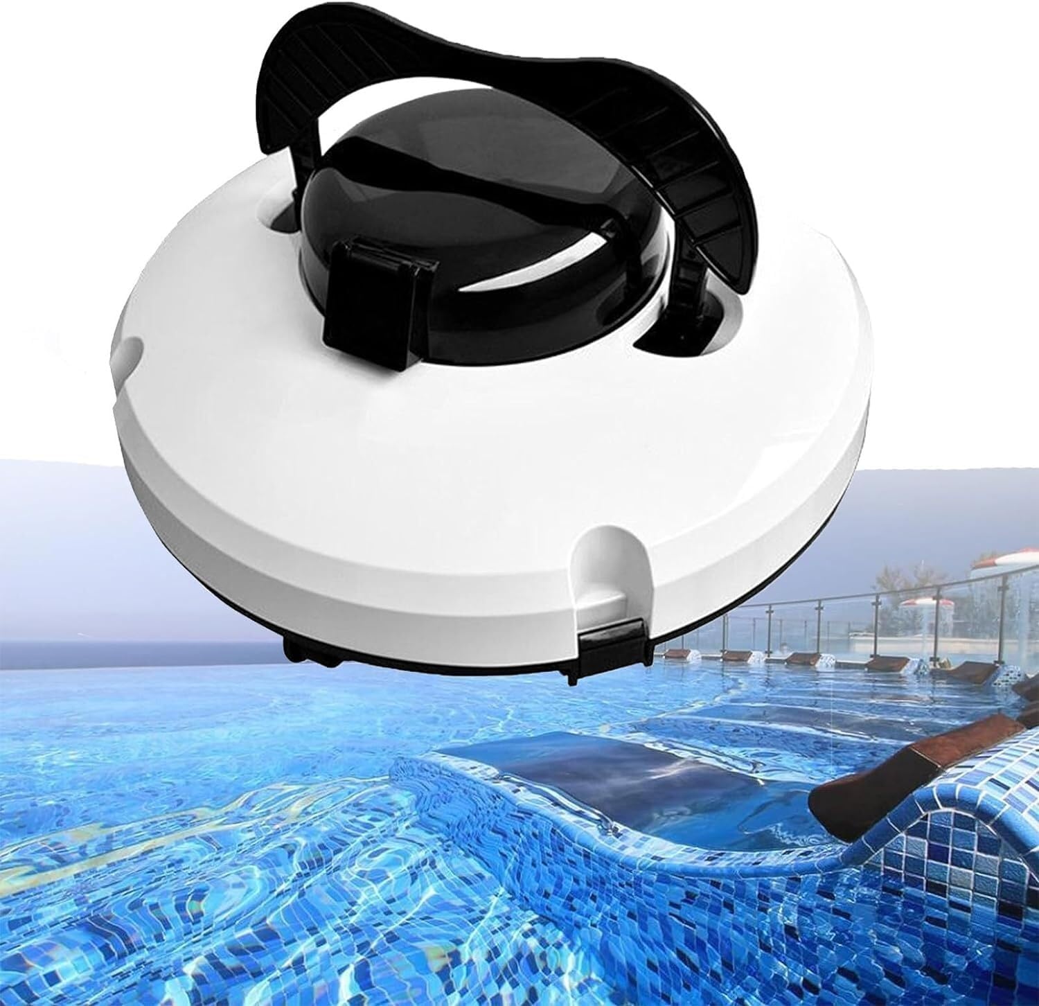 Cordless Robotic Pool Cleaner, Cordless Robotic Pool Cleaner IPX8 Waterproof Dual-Motor Strong Suction Self-Parking 120Mins Runtime Automatic Vacuum