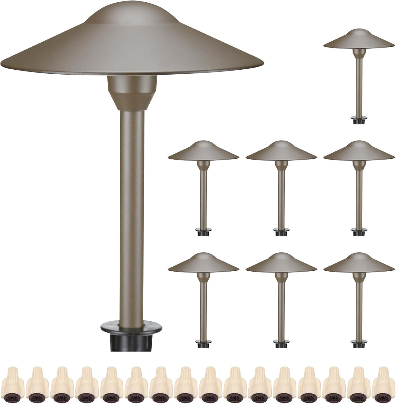 Lumina Lighting® 4W Landscape Lighting 12V Landscape Lights Low Voltage Landscape Path Lights Warm White Waterproof Outdoor Replaceable G4 LED Bulb for Garden Pathway Lawn Yard (Bronze) (8-Pack)