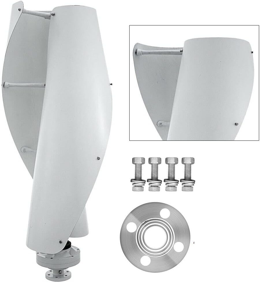 Wind Turbine Generator Kit, 12V/24V 400W Vertical Helix Wind Power Turbine Generator Kit for Household Hybrid Solar Wind System for Hybrid Solar Wind System(12V)
