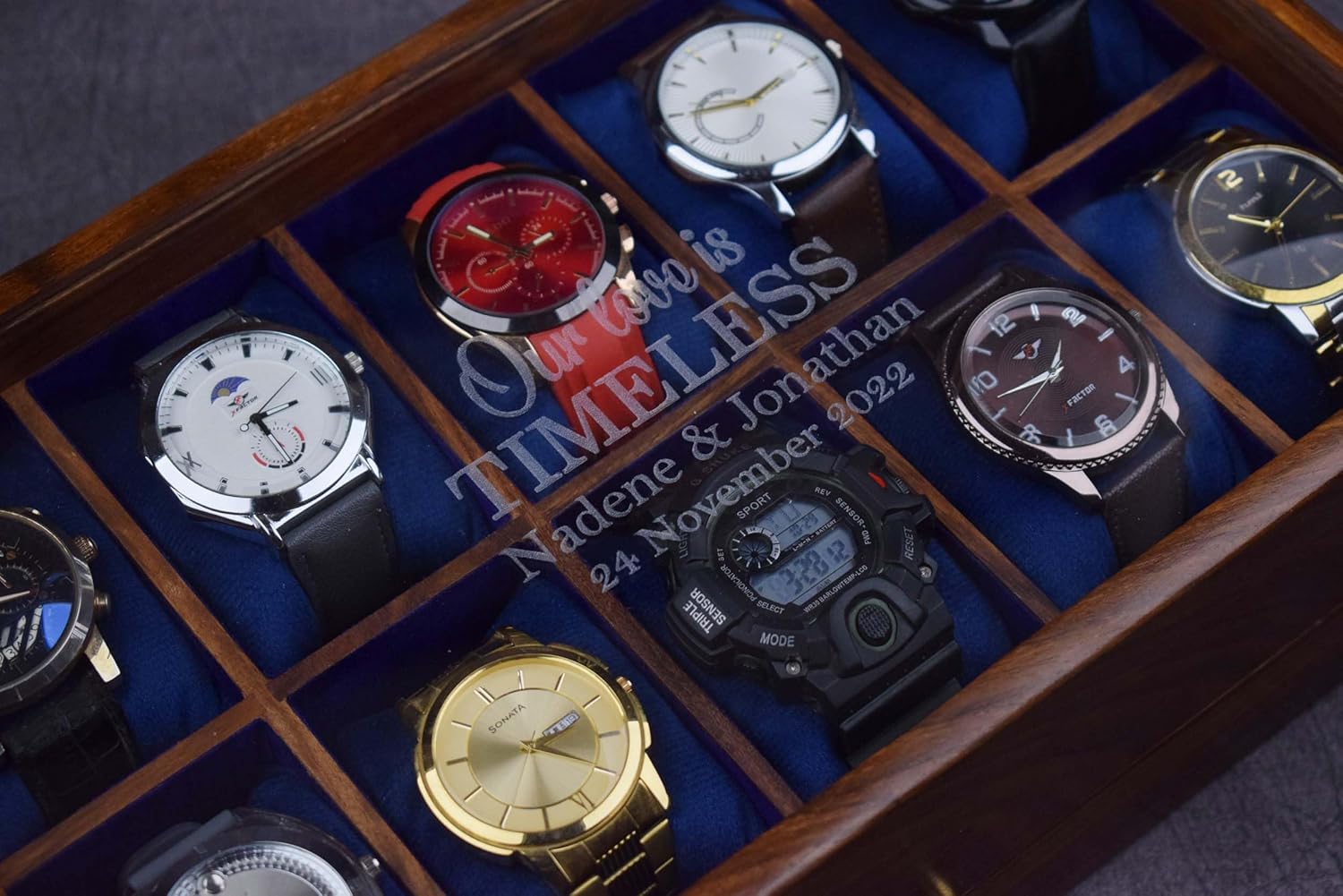 10 Drawer Indian Rosewood Superior Vintage Quality Wooden Mens Watch Display Box Case Organizer Holder | Luxury Timepiece Storage Case | Drawer for wallet, Cufflinks and other Accessories.