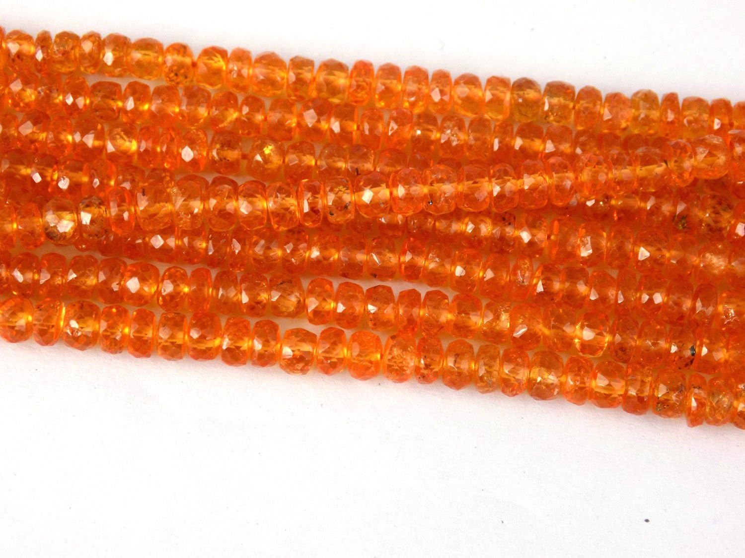 1 Strand Natural Mandarin Orange Garnet Gemstone Micro Faceted Rondelle Beads Bead 3.5-5mm 16