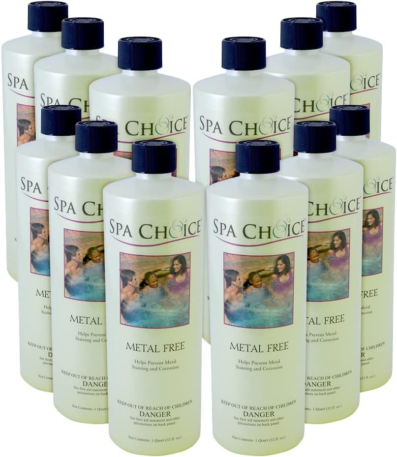 SpaChoice 1-Quart 12-Pack Premium Metal Free, Metal Gone for Spa Hot Tub, Made in USA