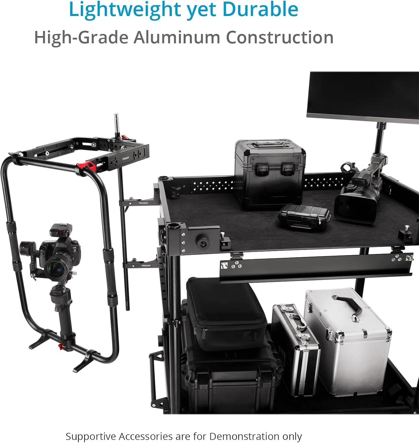 PROAIM 5/8” Baby Pin Adapter System for Camera Cart. Adapts Many Accessories with 5/8 Receiver, Clamps to 1.5”/38mm Cart Mast. Length: 30” Dia: 19mm, Durable Stable Lightweight (VCTR-BP)