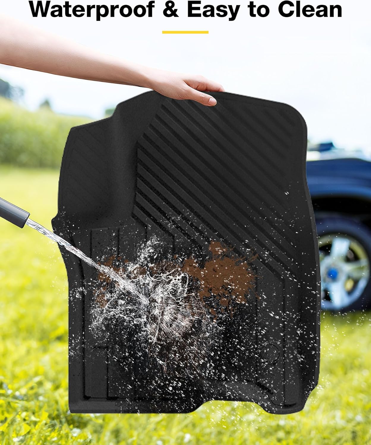 3W Floor Mats & Cargo Liner Fit for 2021-2024 2025 Chevy Suburban/GMC Yukon XL/Escalade ESV 7 Seat, TPE All Weather Custom Fit Car Accessories Full Set Car Liners for Bucket Seat