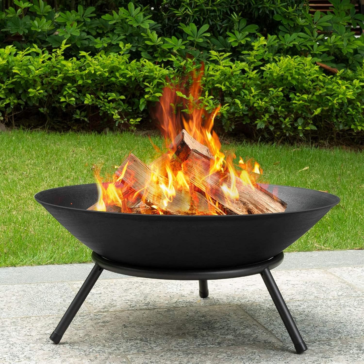 Fire Pit Outdoor Fire Pits & Bowls, Cast Iron Brazier Stove Charcoal/Wood Burning Stove Heating Brazier, BBQ Grill Firepit Bowl, Patio Heater d Garden Heating Basin