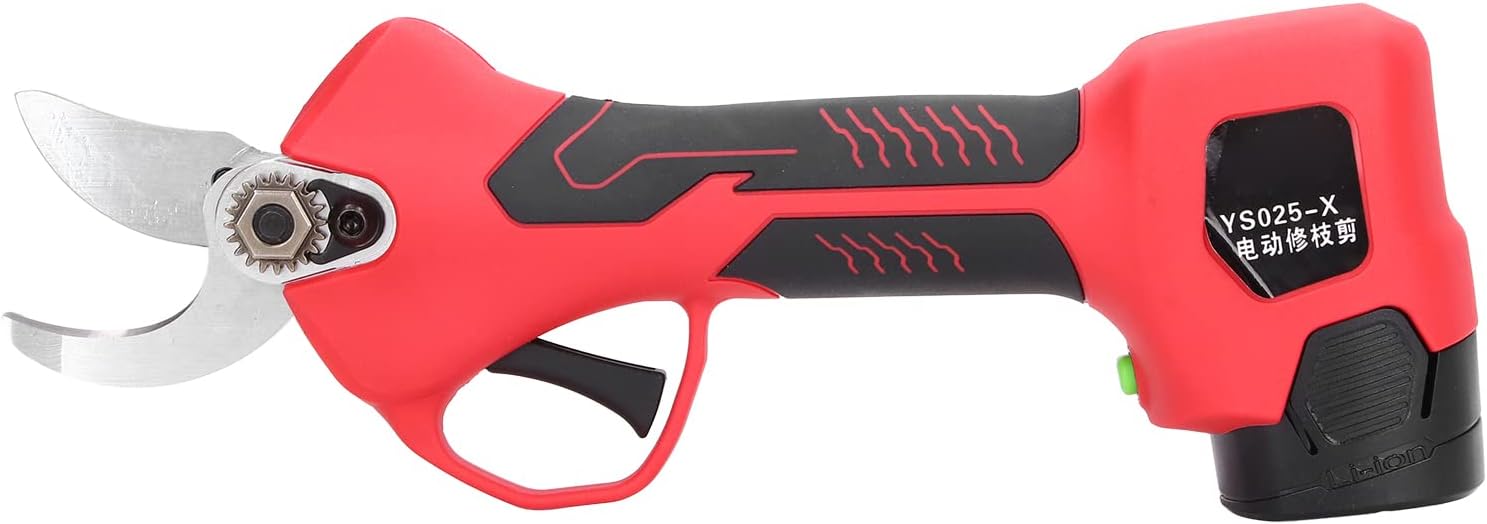 Electric Pruning Shears, DC16.8V 2AH 33.6Wh Rechargeable Garden Fruit Branch Scissors Electric Scissors Tree Pruner with 0-25mm Cutting Diameter for Farms Gardening Tree Pruning