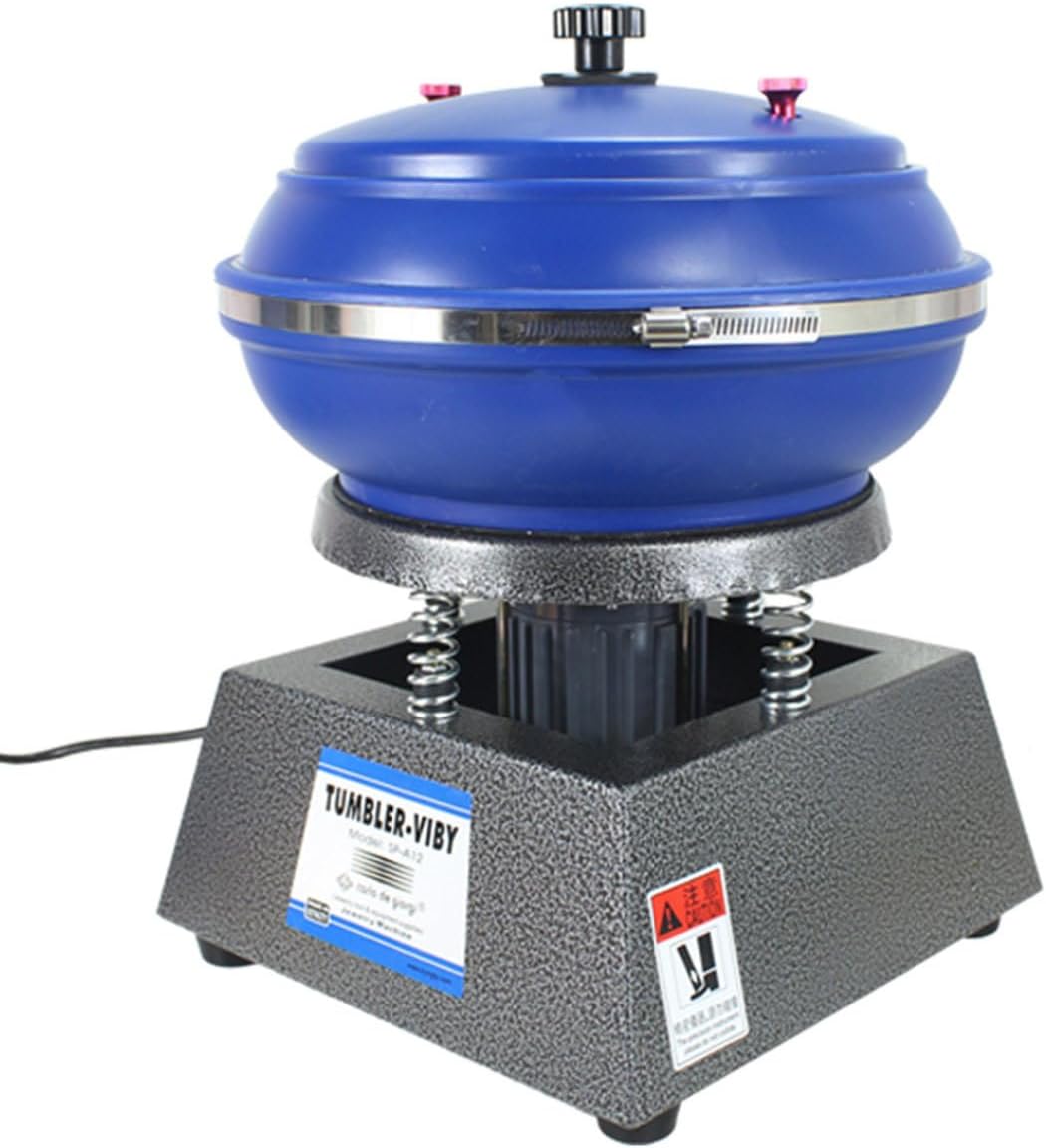 Vibrating Polishing Drum, 8/12/17 Inch Vibration Tumbler Polisher, Sleeve Polisher, Vibration Tumbler Vibration Polishing Machine, for Grinding and Polishing Workpiece Surfaces,6.2L